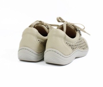 Beżowe damskie półbuty sneakersy skórzane Caprice 23554-42 r36