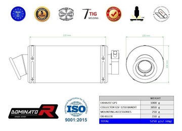 GSF 1250 N/S BANDIT 2007 - 2016 Глушитель выхлопной системы GP1 DOMINATOR