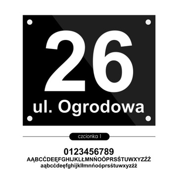 Tablica adresowa adres 3D numer na dom 30x25 czarna do podświetlenia
