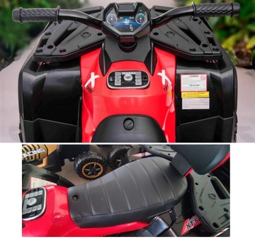 АККУМУЛЯТОР QUAD 4X4, 24 В, 7 Ач, BLUETOOTH, 4 x 80 Вт, КОЖАНЫЕ КОЛЕСА из МЯГКОГО ЭВА