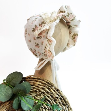 CZAPECZKA BONETKA MUŚLINOWA Z FALBANKĄ DLA DZIECKA MAMCILALE 30-36 cm