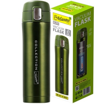 ELEGANCKI SOLIDNY KUBEK TERMICZNY TERMOS BIDON NA KAWĘ HERBATĘ STAL 450 ml