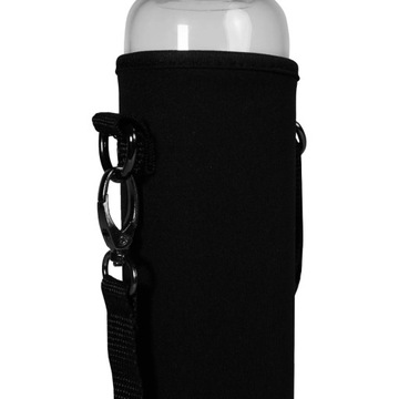 BUTELKA SZKLANA Z POKROWCEM BIDON NA WODĘ BAMBUSOWA ZAKRĘTKA GymBeam 600ml