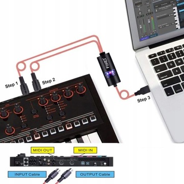 ИНТЕРФЕЙСНЫЙ КАБЕЛЬ MIDI-USB-ВХОД 2М
