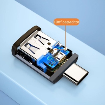 АДАПТЕР ESSAGER OTG USB-A на USB-C ТИПА-C 3A АДАПТЕР ПЕРЕДАЧА ДАННЫХ