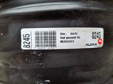 MERCEDES W169 W245 04-12R. DISK OCELOVÝ 15 PALCŮ ET44 6JX15H2 PĚKNÝ