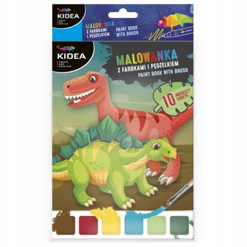 KIDEA MALOWANKA Z FARBAMI I PĘDZELKIEM DINO 91935