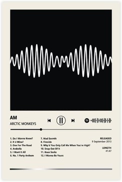 PLAKAT NA PŁÓTNIE BEZ RAMY DO ZAWIESZENIA DEKORACJA ŚCIENNA ARCTIC MONKEYS