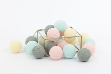 Zestaw lampek Cotton Balls Delikatne 35 kul