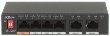 КОММУТАТОР DAHUA PFS3006-4ET-60-V2 4xPoE + 2xUpLink
