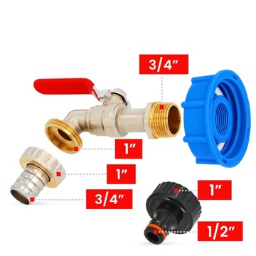 КЛАПАН МАУЗЕРА БАК БАК 1000л 3/4x1 СЛИВ МАУЗЕРА IBC СОЕДИНЕНИЕ