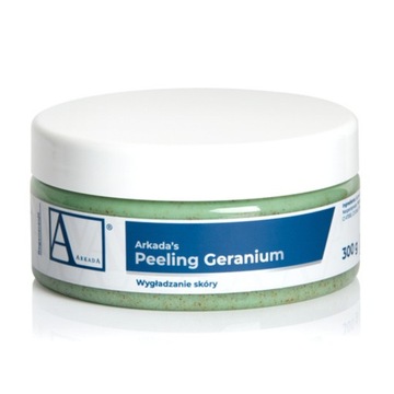 Arkada Peeling Geranium stóp dłoni zmielonymi pestkami olejek geranium 300g