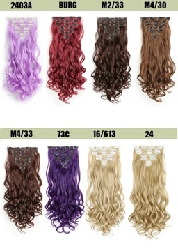 ВОЛОСЫ НА ЗАЖИМАХ, ВКУЧНЫЕ ВОЛНЕННЫЕ Наращивание на клипсах НАБОР ИЗ 7 ЛЕНТ