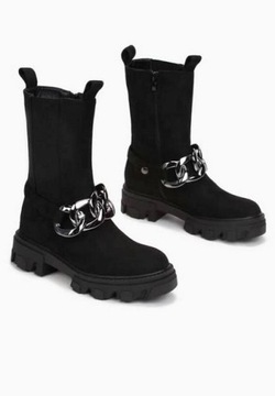 НОВЫЕ ЧЕРНЫЕ БОТИНКИ Сапоги Челси TRAPERS 38