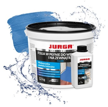 Folia w płynie ZEWNĄTRZ hydroizolacja łazienki BALKON 12kg + GRUNT 1L JURGA
