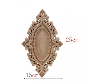 DREWNIANY DEKOR SZTUKATERIA MEBLOWA OWAL 25x15 cm