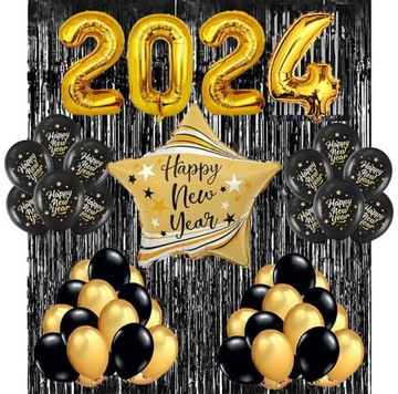 ZESTAW BALONY HAPPY NEW YEAR SYLWESTER 2024 37SZT
