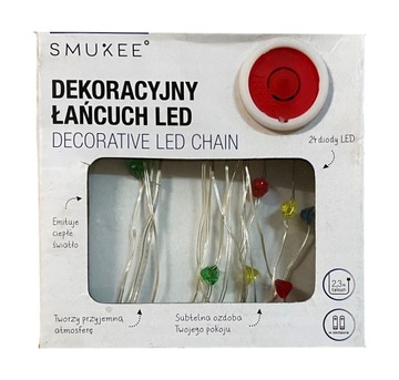ŁAŃCUCH DEKORACYJNY LED baterie KRYSZTAŁKI