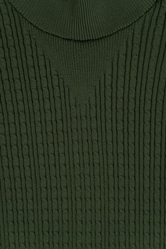 River Island Męski Lekki Teksturowany Dopasowany Sweter Sweterek Khaki S