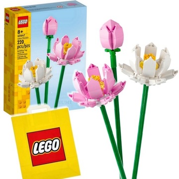 LEGO KWIATKI LOTOSU 40647 Lotus Flowers Bukiet + Torba prezentowa LEGO