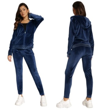 Спортивный костюм женский, на молнии, бархатный комплект, черный, 91 М