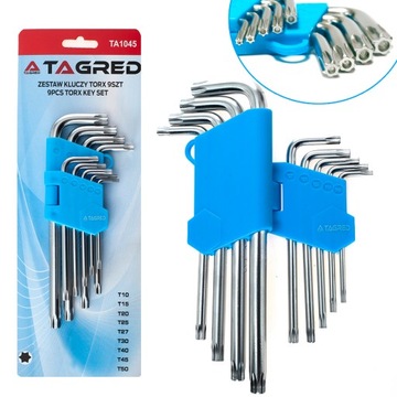 Шестигранные ключи TORX ТИПА L с отверстием T10-T50, 9 шт.