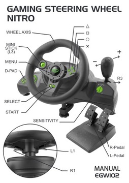 РУЛЕВОЕ КОЛЕСО С ВИБРАЦИЯМИ PC PS3 ШЕСТЕРНИ + ПЕДАЛИ