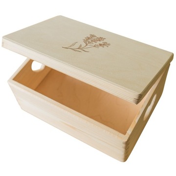 Skrzynka drewniana Pudełko kuferek z drewna grawer KWIAT urodziny imieniny