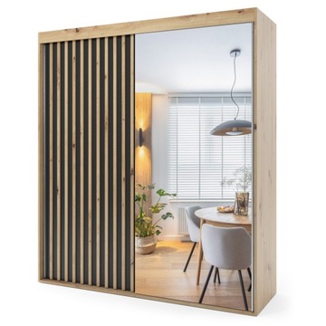 Szafa przesuwna dwudrzwiowa z lamelami - PORTO 170 x 235 cm, 18 mm