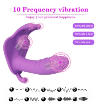 Вибратор-бабочка Dildo G Spot, стимулятор клитора с дистанционным управлением, черный