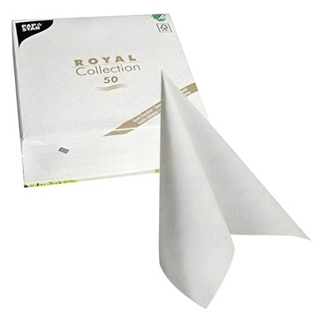 Serwetki papierowe PREMIUM ozdobne Białe 40x40cm 50szt