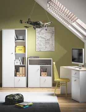 КРОВАТЬ 90Х200 ЭЛМО 14 Белый + Бук Фьорд