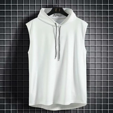 Men Hooded Sleeveless Shirt Summer Bodybuilding Gy
