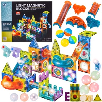 Развивающие МАГНИТНЫЕ Кирпичи СТРОИТЕЛЬНЫЕ Панели СВЕТЯЩАЯСЯ Дорожка ГОЛОВОЛОМКА