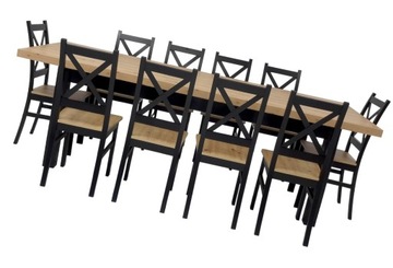 Zestaw Stół drewniany i 10 krzeseł ARTISAN / CRAFT