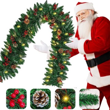 РОЖДЕСТВЕНСКАЯ ЕЛОЧНАЯ ГИРЛЯНДИЯ СВЕТОДИОДНАЯ 3М ОРНАМЕН УКРАШЕНИЕ ЦЕПЬ ЗЕЛЕНАЯ ТОЛЩИНА