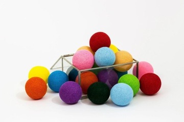 Zestaw lampek Cotton Balls Multicolor 10 kul