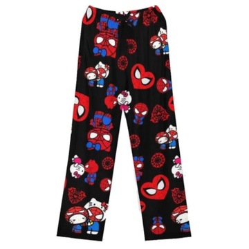 KOBIETA GRUBY CIEPŁY FLANELA SPODNIE OD PIŻAMY HELLO KITTY MIĘKKIE WYGODNE