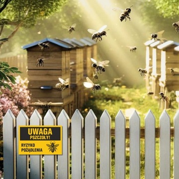 Табличка Внимание Пчелы Пчеловод, Пасека УФ Печать, 30х20см БЕДРА 1мм