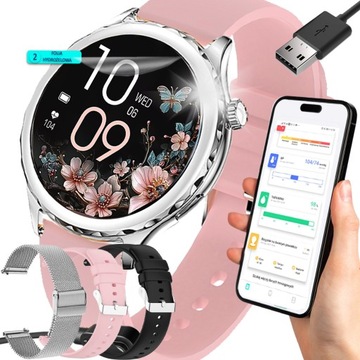 SMARTWATCH ZEGAREK DAMSKI KCAL CIŚNIENIE ROZMOWY BLUETOOTH CALL 360X360