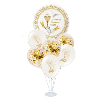 Набор подставки, воздушные шары, салфетки, украшения для первого причастия