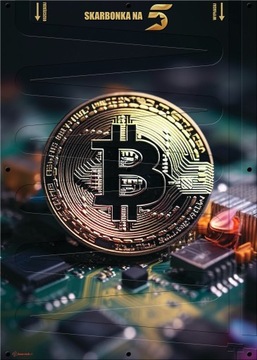 SKARBONKA NA 5 zł - XXL ścienna 50x70 cm OBRAZ BITCOIN - DEKORACJA