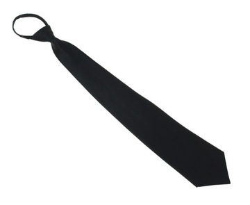 Czarny Krawat Materiałowy z Zamkiem na Imprezę