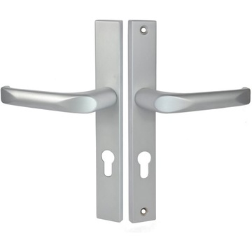 KLAMKA DRZWIOWA CHROM MAT długi szyld 72 mm PRAWA