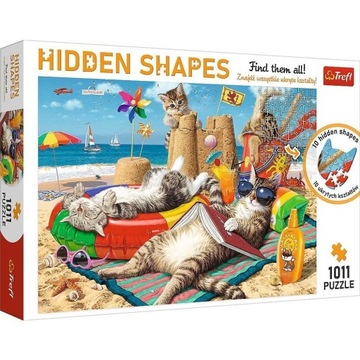 PUZZLE 1011 HIDEN SHAPES KOCIE WAKACJE TREFL