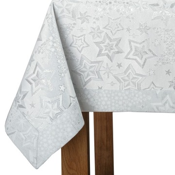 Рождественская скатерть-манжета 5 см Silver Stars K1 140x120 см