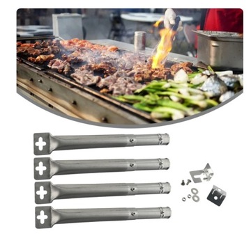 4 трубчатые горелки газового гриля для угля