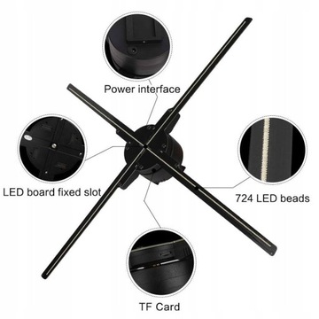 Мультимедийная рекламная светодиодная 3D голограмма 50см