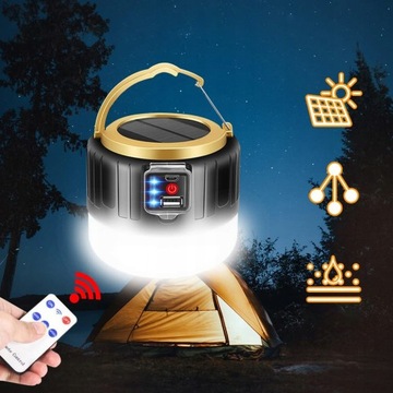 КЕМПИНГОВАЯ ЛАМПА СОЛНЕЧНАЯ СВЕТОДИОДНАЯ POWERBANK 3600 мАч USB