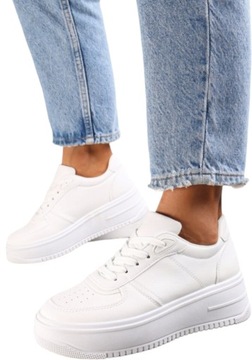Damskie półbuty Sneakersy Seastar Adidasy Trampki na Platformie Białe r. 38